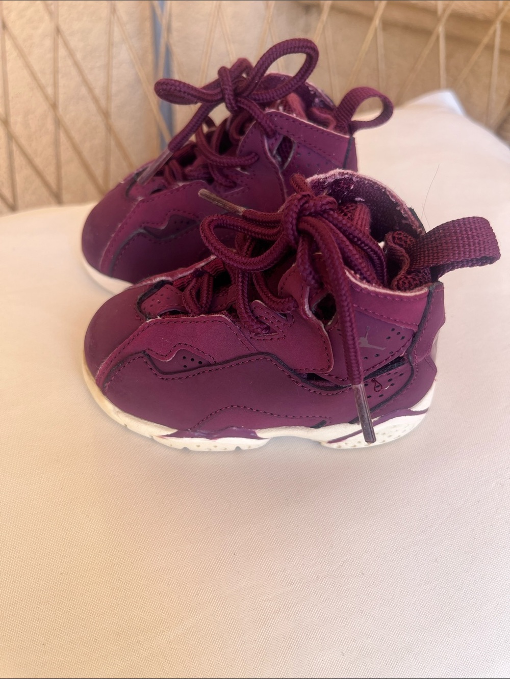 Jordan Kids Burgundy/Purple High-Top Sneakers